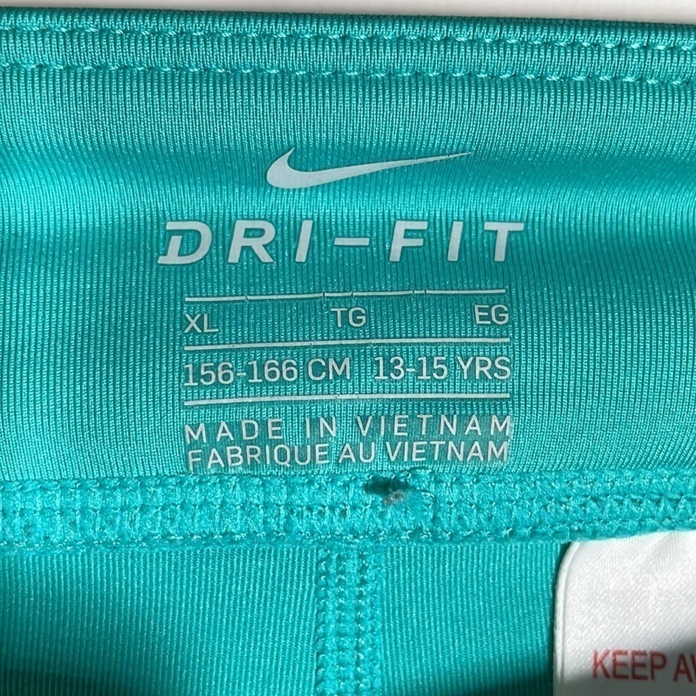 Nike Kids Leggings Girl’s Workout Tights Color Block Teal Pink Athletic Pants XL - Picture 6 of 6